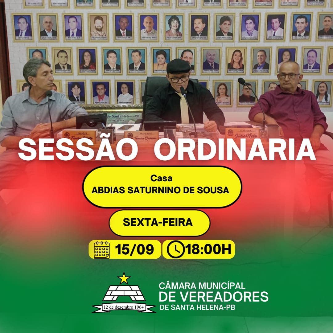 6ª SESSÃO ORDINARIA, realizada hoje (15) de setembro de 2023 , horário regimental. Na citada sessão e no exercício do ofício aos vereadores que foi confiado pelo povo foi aprovado matérias importantes do Poder Executivo.